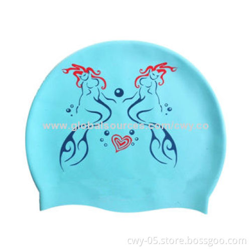 Custom logo silicone swimming cap